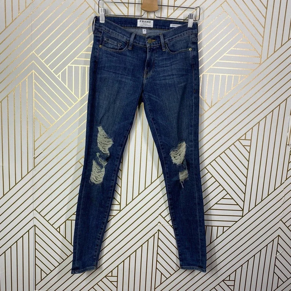 FRAME Denim Le Skinny de Jeanne in Seville‎ Wash Blue Size US 26 - Picture 2 of 12